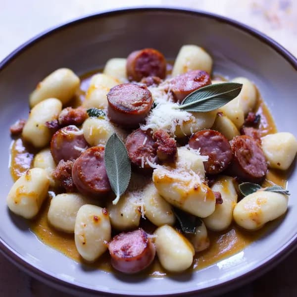 Gnocchi med salsiccia och brynt salvia - enkelt recept från MatVeckan