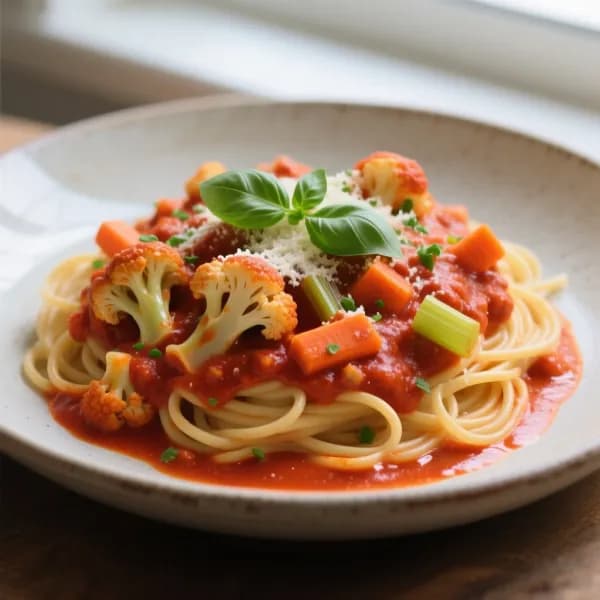 Blomkålsbolognese med pasta - enkelt recept från MatVeckan
