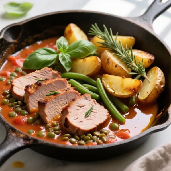 Toscansk fläskfilépanna med rosmarinpotatis - enkelt recept från MatVeckan