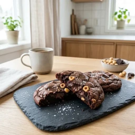 Lyxiga chokladkakor med brynt smör och nötter - enkelt recept från MatVeckan