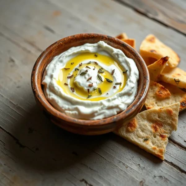 Grekisk tzatziki med krispigt pitabröd - enkelt recept från MatVeckan