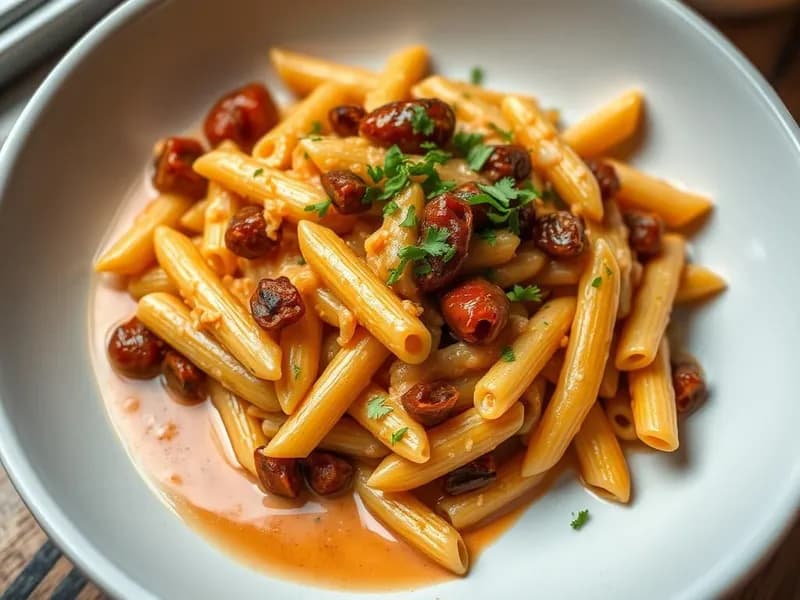 Krämig chorizopasta med soltorkad tomat - enkelt recept från MatVeckan