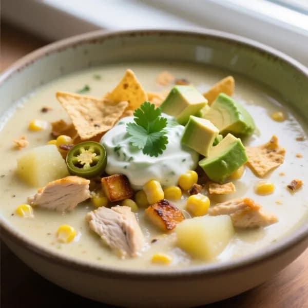 Mexikansk potatis- och majssoppa med jalapeño, korianderyoghurt och kyckling - enkelt recept från MatVeckan