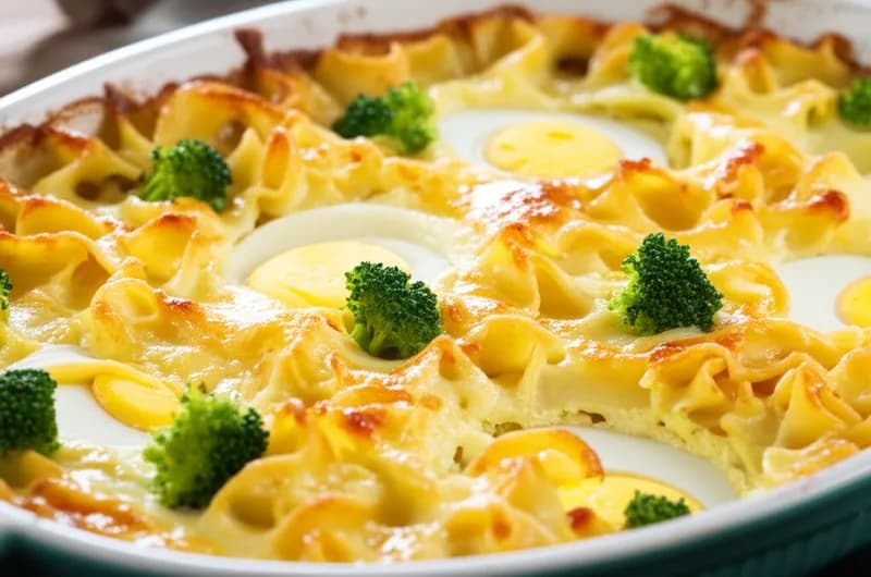 Nudelgratäng med krämig äggsås - enkelt recept från MatVeckan