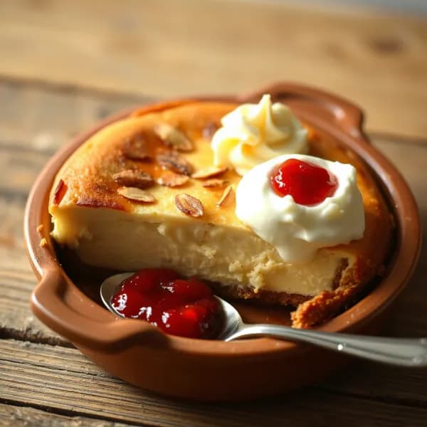Klassisk småländsk ostkaka med mandel och grädde - enkelt recept från MatVeckan