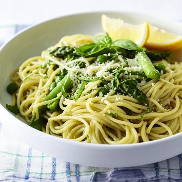 Grönskande pasta primavera - enkelt recept från MatVeckan