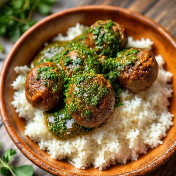 Brasilianska köttfärsbiffar med chimichurrisås - enkelt recept från MatVeckan