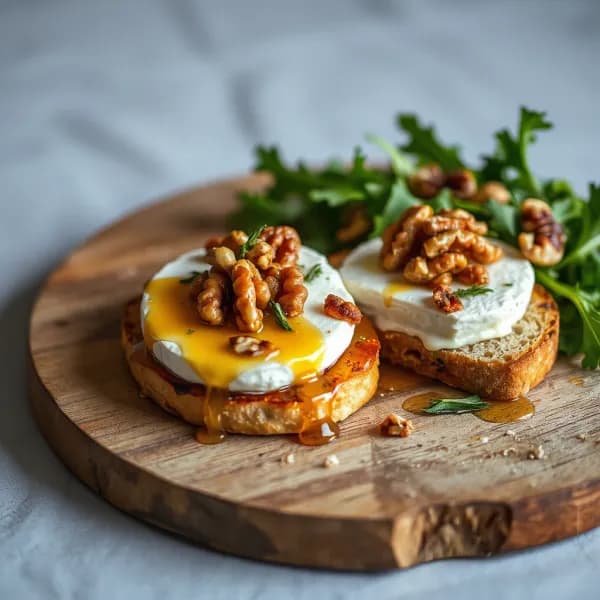 Ugnsbakad chevre med honung och krispiga valnötter - enkelt recept från MatVeckan