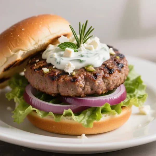 Lyxig lammburgare med myntayoghurt - enkelt recept från MatVeckan