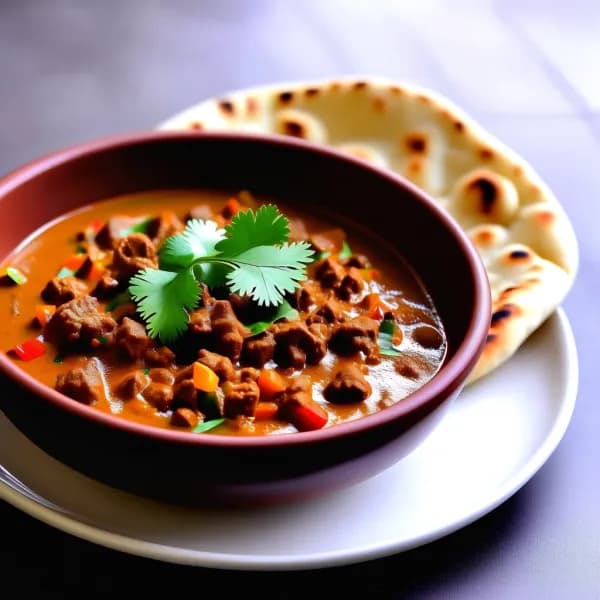 Kryddig köttfärscurry med naanbröd - enkelt recept från MatVeckan