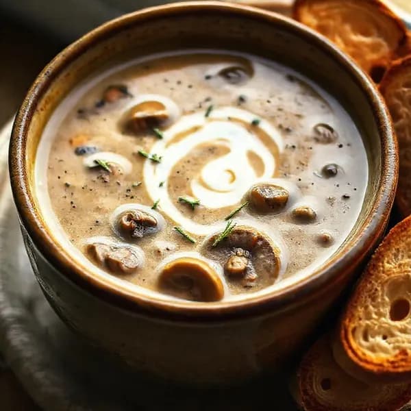 Krämig svampsoppa med timjan i slow cooker - enkelt recept från MatVeckan