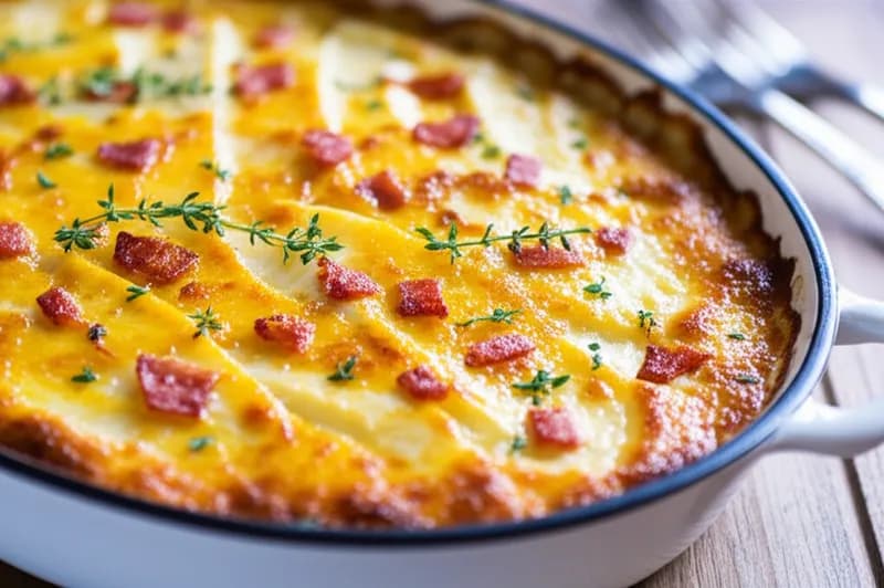 Kyckling- och bacongratäng med smak av dijonsenap - enkelt recept från MatVeckan