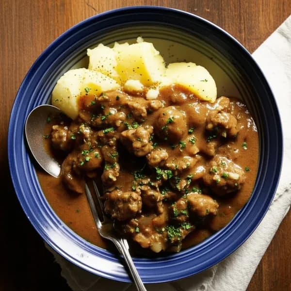 Svensk färsgryta med worcestershiresås - enkelt recept från MatVeckan