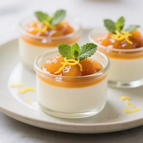 Citronmarinerad Pannacotta med aprikoskompott - enkelt recept från MatVeckan