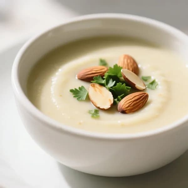 Krämig blomkålssoppa med rostad mandel - enkelt recept från MatVeckan