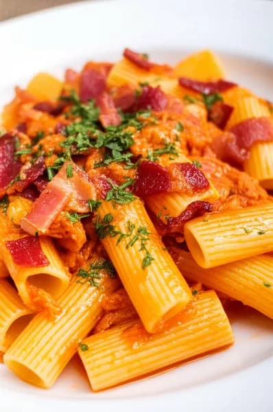 Rustik tonfiskpasta med bacon och chili - enkelt recept från MatVeckan