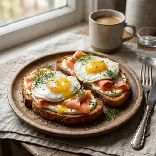 Svensk frukostmacka med krämigt ägg och rökt lax - enkelt recept från MatVeckan
