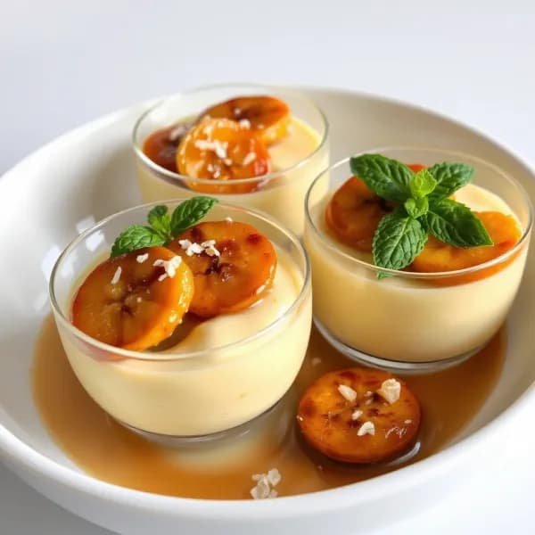 Banantoﬀepannacotta med karamelliserad banan - enkelt recept från MatVeckan