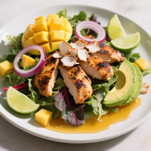 Jerk Chicken Sallad med Mango och Lime - enkelt recept från MatVeckan