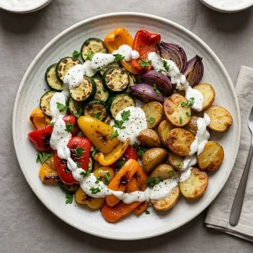 Rökig grillad grönsaksmix med krämig fetaoströra - enkelt recept från MatVeckan