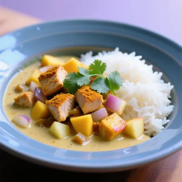 Snabblagad kycklingcurry med äpple och mango chutney - enkelt recept från MatVeckan
