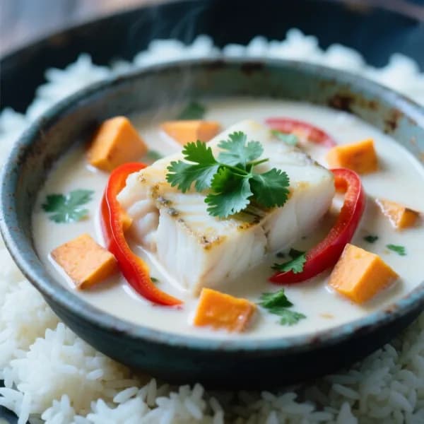 Karibisk fiskgryta med kokosmjölk och sötpotatis - enkelt recept från MatVeckan