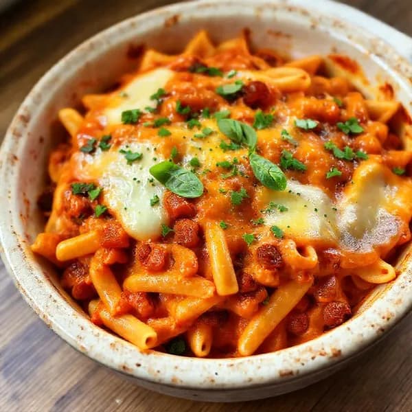 Snabb pastagratäng med soltorkad tomat och mozzarella - enkelt recept från MatVeckan