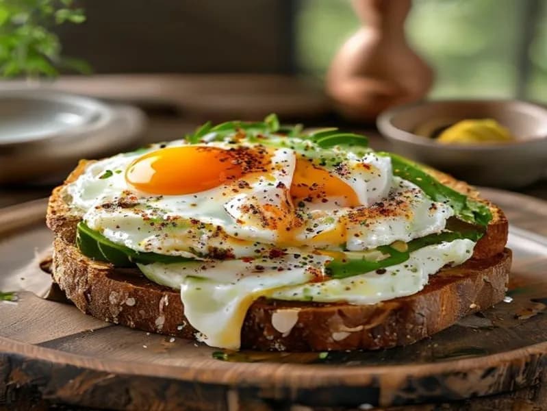 Matig frukostmacka med stekt ägg och avokado - enkelt recept från MatVeckan