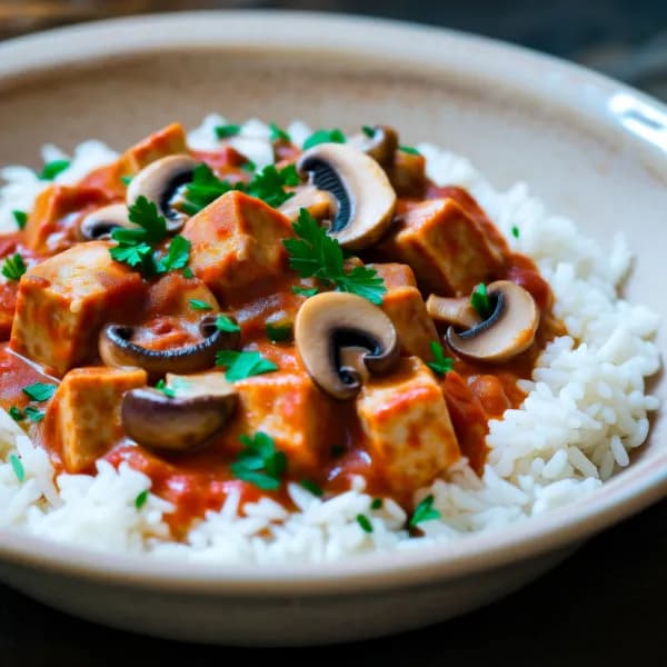 Quornstroganoff med ris - enkelt recept från MatVeckan