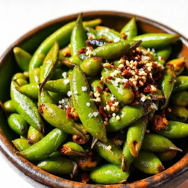 Krispiga edamamebönor med havssalt och chili - enkelt recept från MatVeckan
