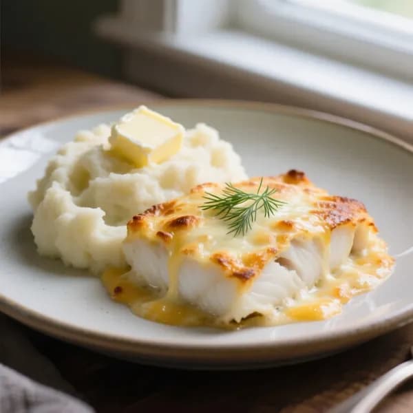 Fiskgratäng med blomkålsmos - enkelt recept från MatVeckan
