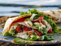 Krämig kycklingwrap med soltorkad tomat och pesto - veckans recept från MatVeckan