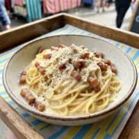 Krämig pasta carbonara med knaperstekt bacon och parmesan - veckans recept från MatVeckan