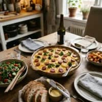 Krämig potatisgratäng med kryddig chorizo och broccoli - veckans recept från MatVeckan