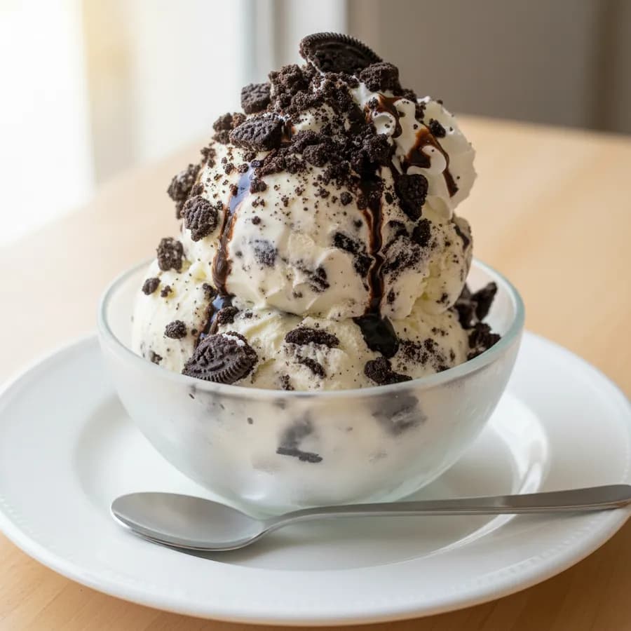 Krämig Oreo-glass