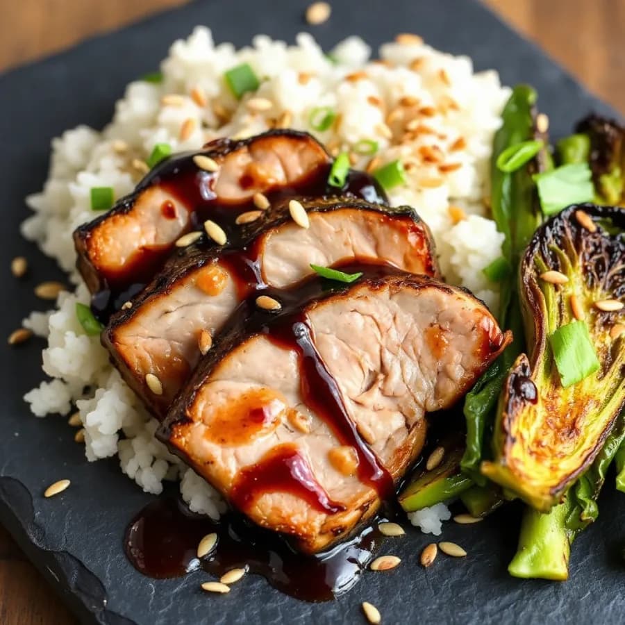 Helgrillad fläskytterfilé med asiatisk chiliglaze och sesam