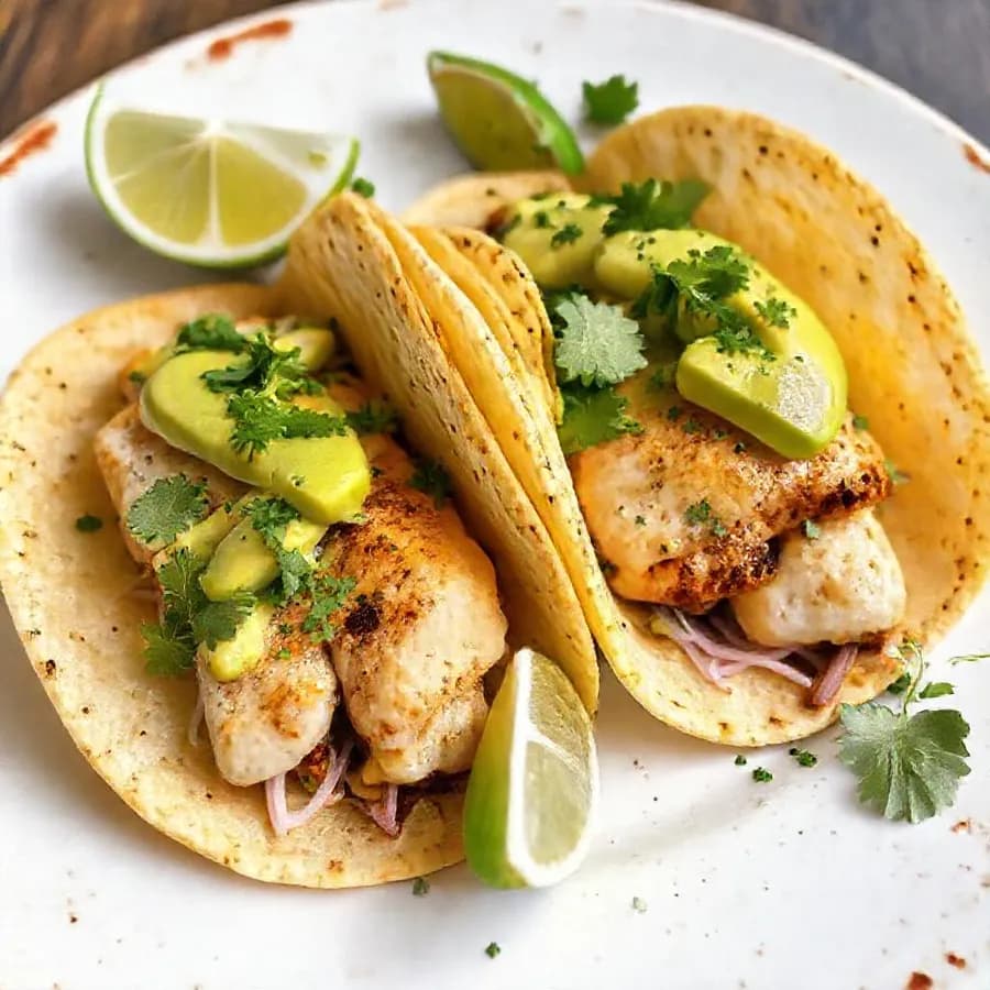 Tonfisk-tacos med limenudlar
