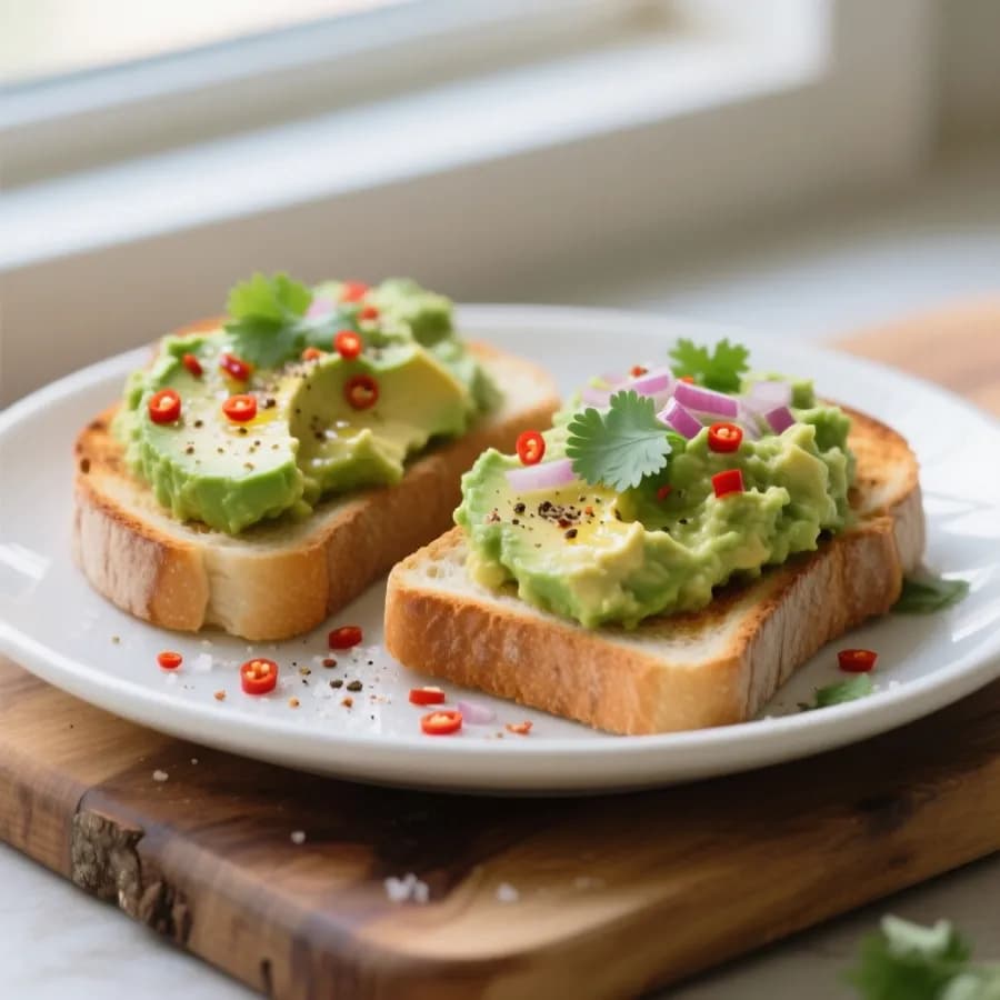 Avokadosmörgås med chiliflakes