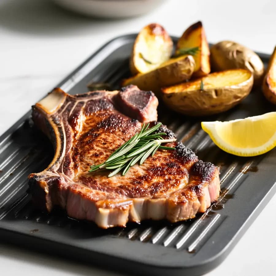 Grillad fläskkarré med rosmarinrostad potatis