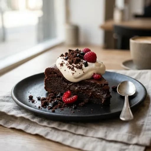 Krämig chokladtårta med salt lakrits och festlig garnering