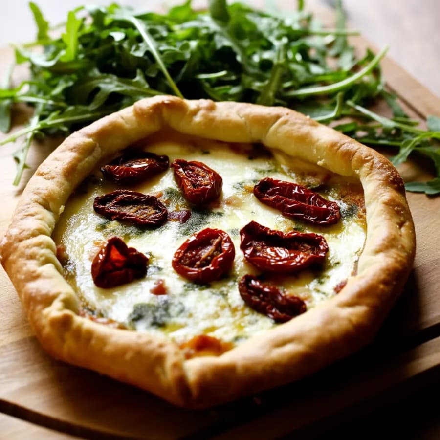 Italiensk Paj med Soltorkade Tomater, Bacon och Ricotta