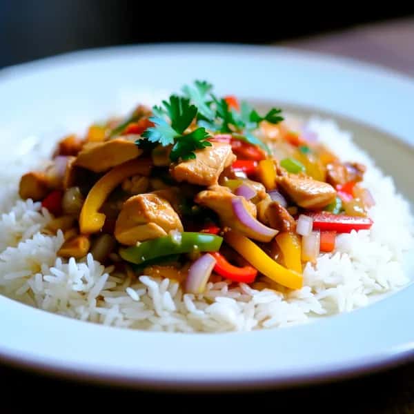 Kycklingpanna med paprika och ris – snabblagad - enkelt recept från MatVeckan