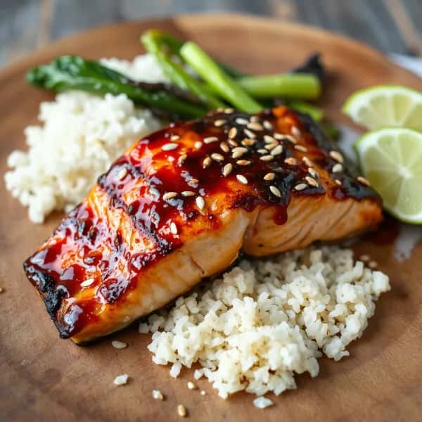 Asiatisk lax med sesamglaze på grillen – glutenfri - enkelt recept från MatVeckan